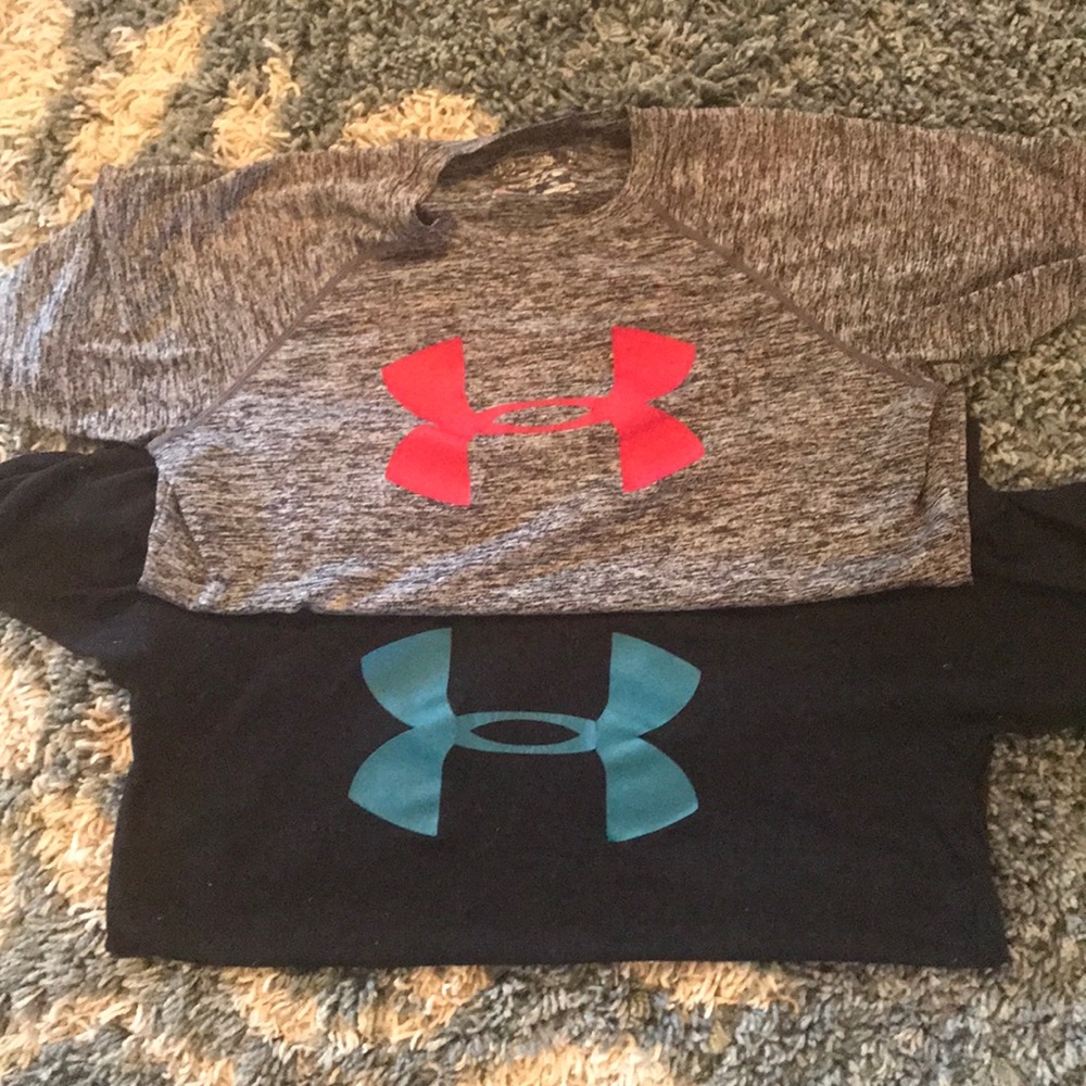 Boys medium under Armour shirts.